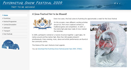 Puvirnituq Snow Festival aperçu site web